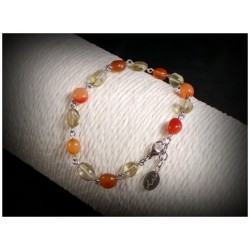 Bracelet en citrine et cornaline